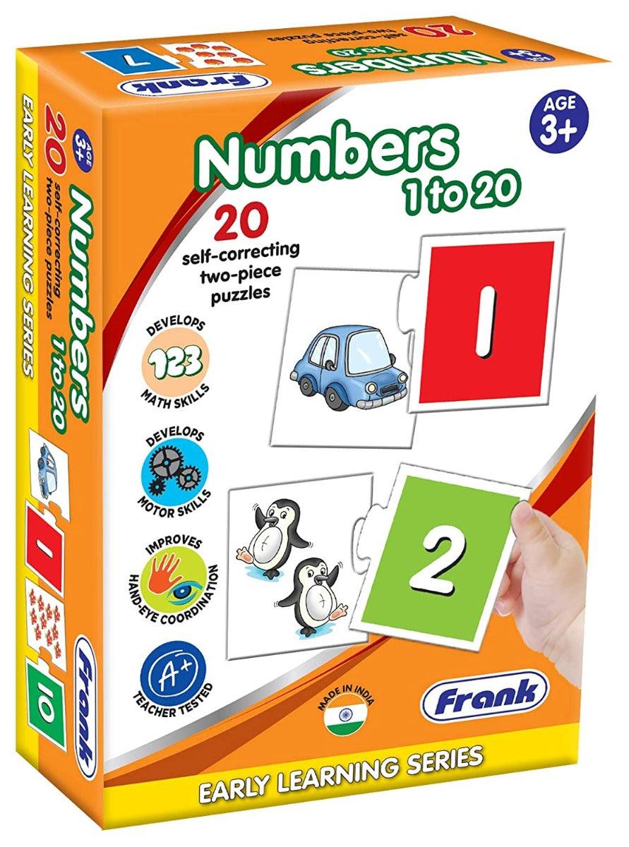 Frank Numbers 1 to 20 Puzzle ‚Äö√Ñ√¨ 40 Pieces, 20 Self-Correcting 2-Piece Puzzles for Ages 3 & Above