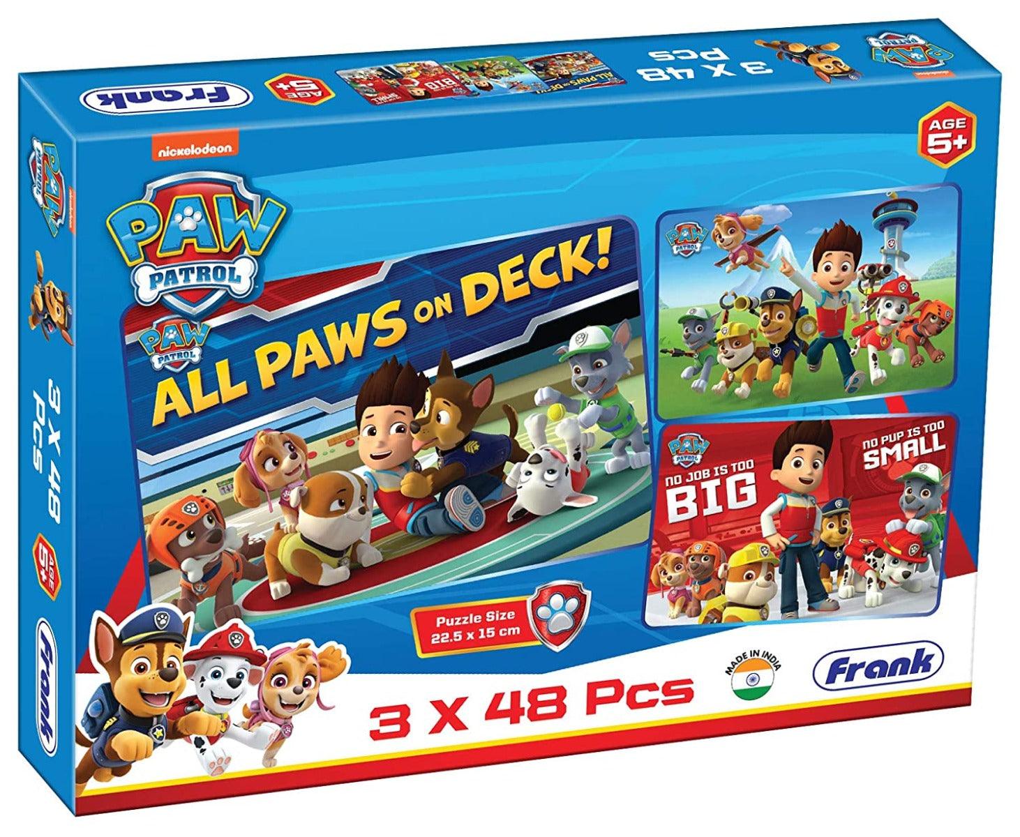 Frank Paw Patrol - 3 x 48pcs Jigsaw Puzzles for 5 Years and Above