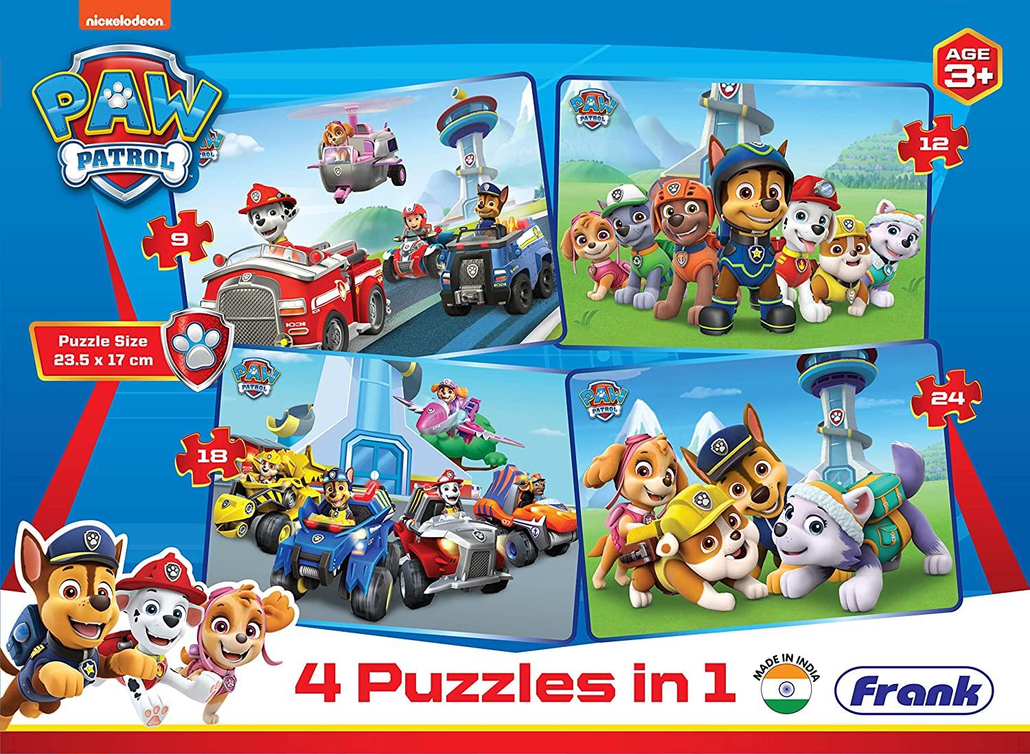 Frank Paw Patrol - 4 Puzzles in 1 for 3 Years and Above