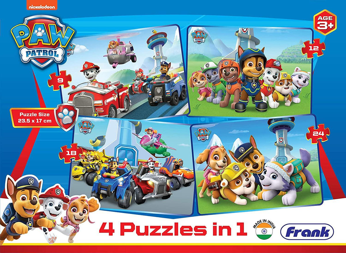 Frank Paw Patrol - 4 Puzzles in 1 for 3 Years and Above