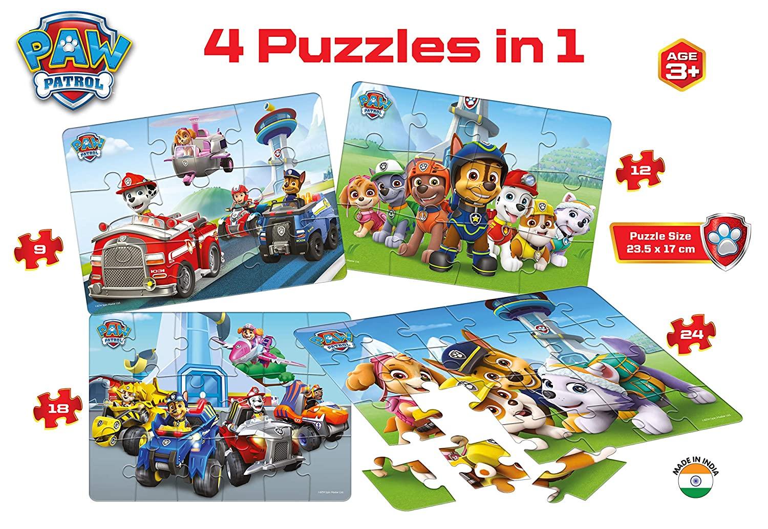 Frank Paw Patrol - 4 Puzzles in 1 for 3 Years and Above