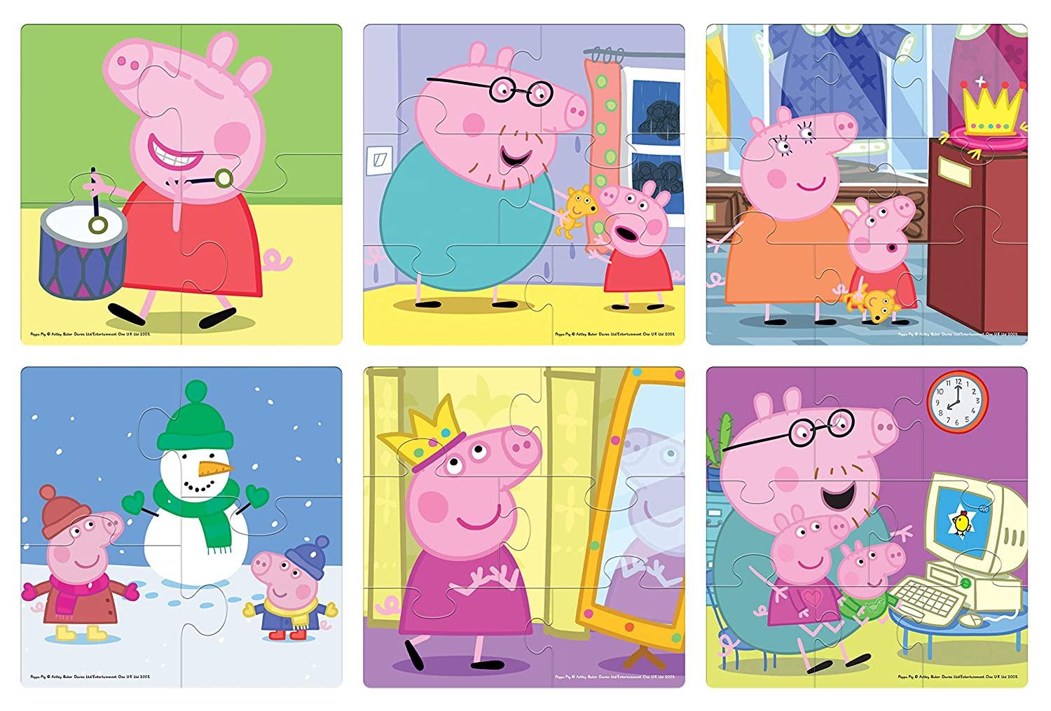 Frank Peppa Pig - 6 In 1 Puzzle For 3 Year Old Kids And Above