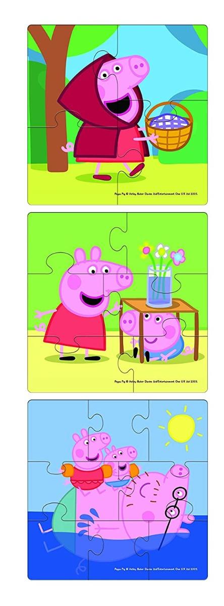 Frank Peppa Pig First 3-in1 Puzzles, (4,6,8 pieces)