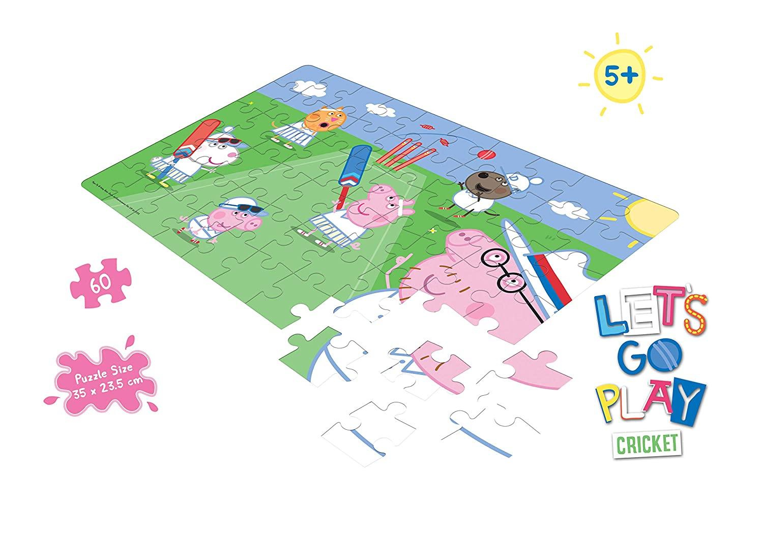 Frank Peppa Pig: Lets Go Play Cricket Puzzle For 5 Year Old Kids And Above