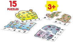 Frank Play ‚Äö√Ñ√≤n' Count Puzzle ‚Äö√Ñ√¨ 75 Pieces, 15 Self-Correcting 3-Piece Puzzles for Ages 3 & Above