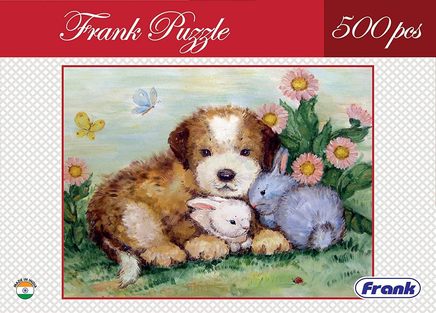 Frank Puppy and Rabbits 500 Pieces Jigsaw Puzzle for 10 Years and Above