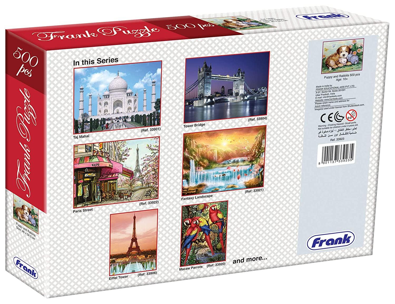Frank Puppy and Rabbits 500 Pieces Jigsaw Puzzle for 10 Years and Above