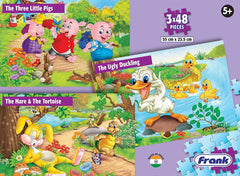 Frank The Hare & The Tortoise, The Three Little Pigs, The  Ugly Duckling  3 in 1 Jigsaw Puzzle