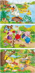 Frank The Hare & The Tortoise, The Three Little Pigs, The  Ugly Duckling  3 in 1 Jigsaw Puzzle