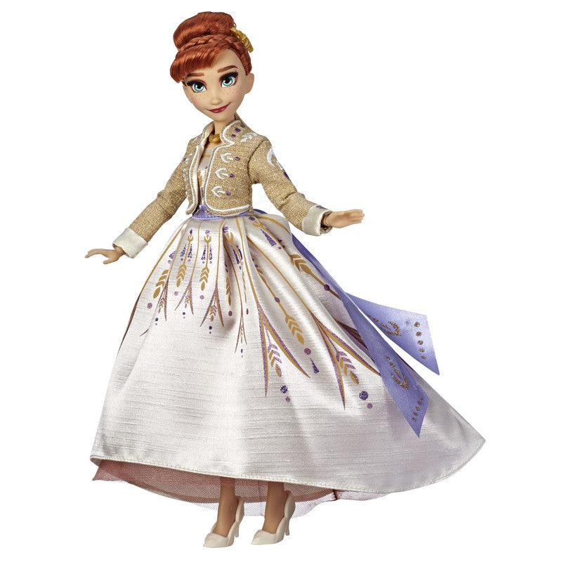 Disney Frozen Arendelle Anna Fashion Doll with Glittery White Travel Dress Inspired by Frozen 2 - Toy for Kids Ages 3 and Up