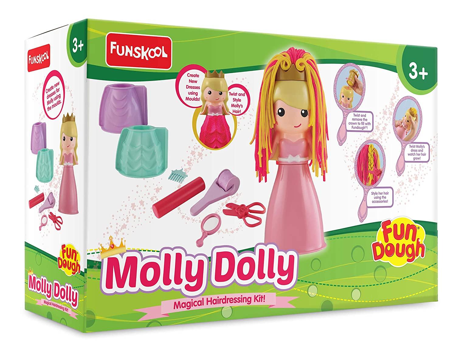 Funskool FunDough Molly Dolly - Shaping and Sculpting Playset for Ages 3-12 Years