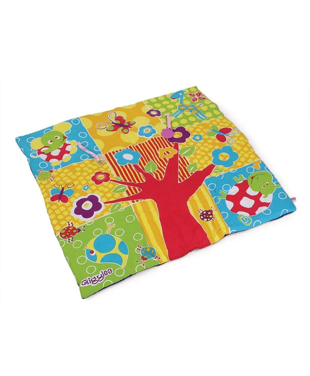 Funskool Giggles Baby's Play Mat, Colourful Soft Fabric,Squeaker and Rattle Playmat for New Born Baby