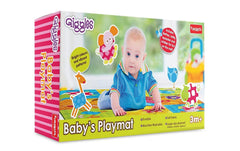 Funskool Giggles Baby's Play Mat, Colourful Soft Fabric,Squeaker and Rattle Playmat for New Born Baby