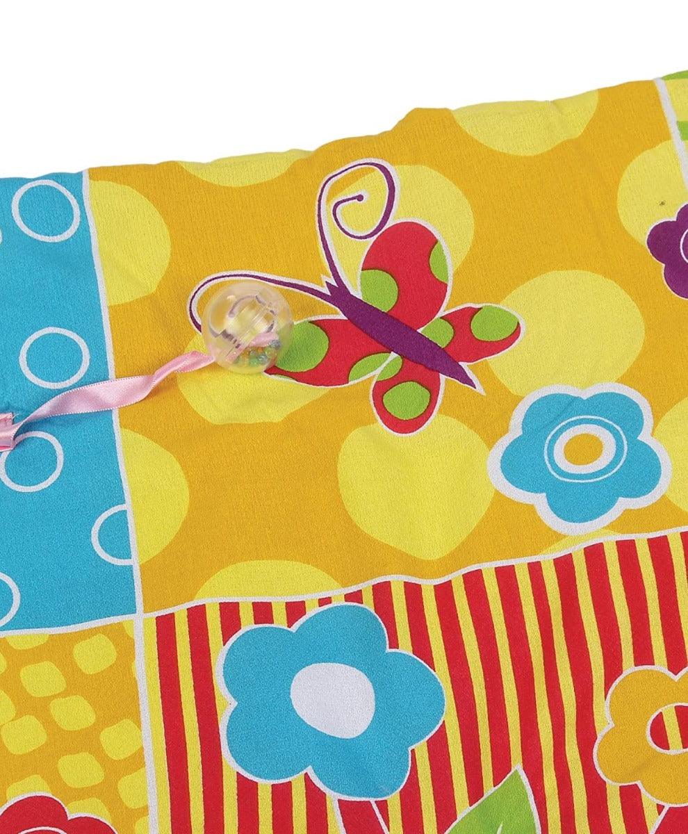 Funskool Giggles Baby's Play Mat, Colourful Soft Fabric,Squeaker and Rattle Playmat for New Born Baby