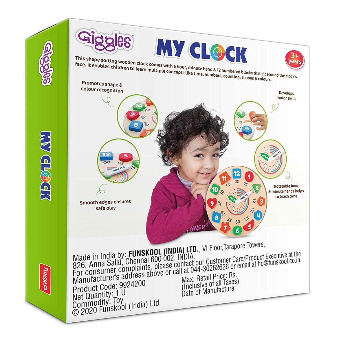 Funskool Giggles My Clock Shape Sorting Clock Puzzle for 3 Years & Above