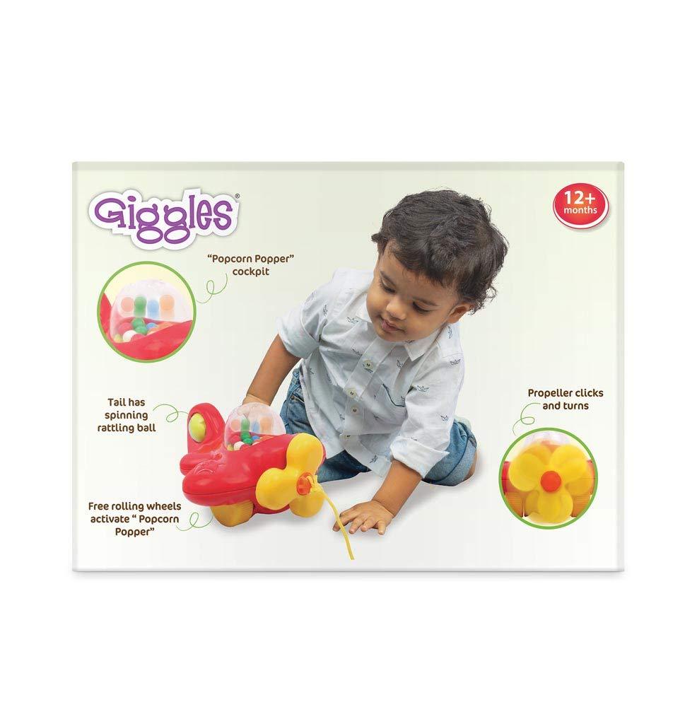 Funskool Giggles My First Aeroplane Ball Popping Pull Along Toy for 1 Years & Above