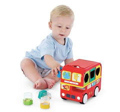 Funskool Giggles Shape Sorting Bus, Educational Push Along Toy with Blocks