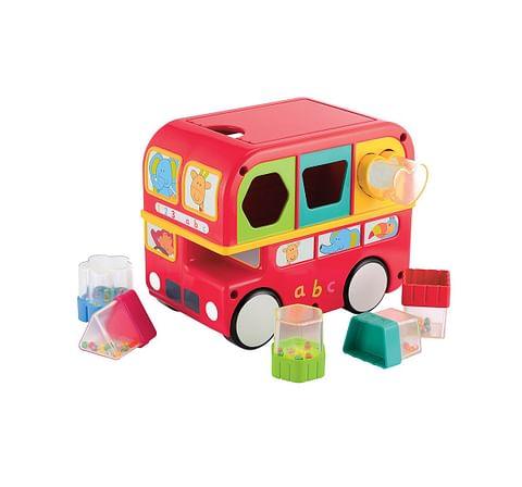 Funskool Giggles Shape Sorting Bus, Educational Push Along Toy with Blocks