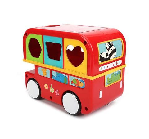 Funskool Giggles Shape Sorting Bus, Educational Push Along Toy with Blocks