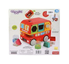 Funskool Giggles Shape Sorting Bus, Educational Push Along Toy with Blocks