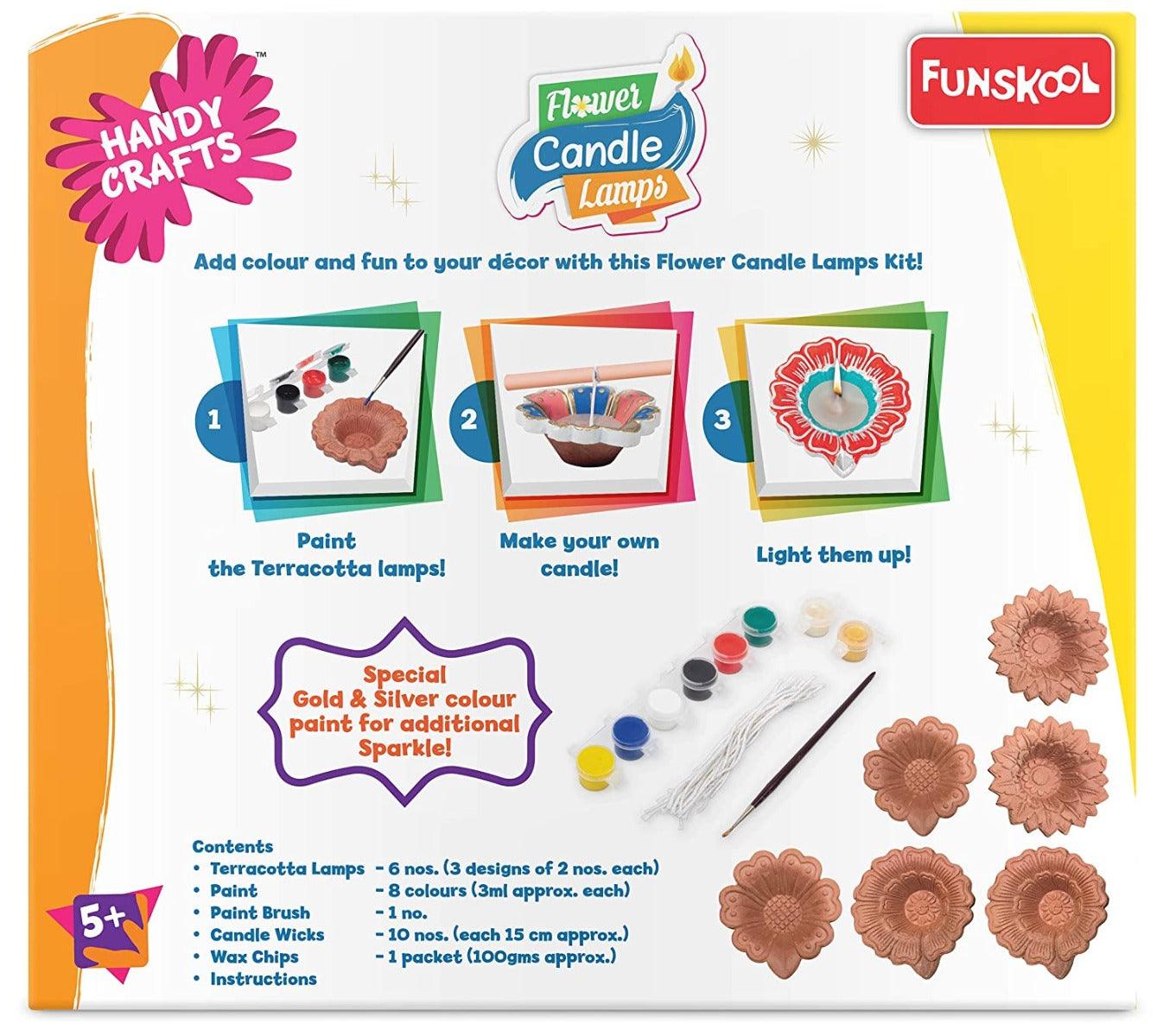 Funskool Handycrafts - Flower Candle Lamps - Art & Craft Decorating Kit for Ages 5+