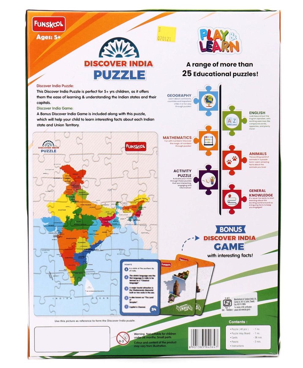 Funskool Play & Learn-Discover India Educational Puzzle for 5 Year Old Kids and Above