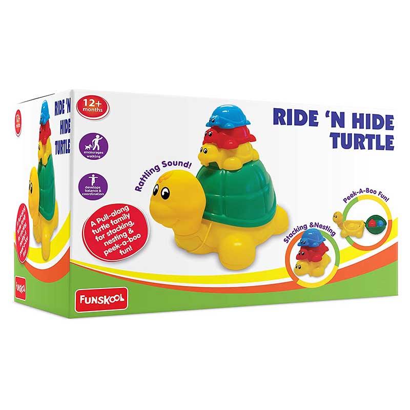 Funskool Giggles Ride 'n Hide Turtle, Multi Color