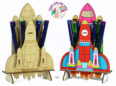 Funvention 3D Coloring Model - Space Shuttle - DIY Puzzle Toy Pen Stand Utility