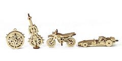 Funvention Fun Fidgets - Assorted - Pack of 24 DIY Miniature Mechanical Model (Car, Bike, Watch & Guitar) Birthday Return Gifts