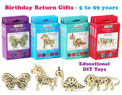 Funvention Fun Fidgets - Jungle - Pack of 12 DIY Miniature Mechanical Model (Lion, Unicorn, Dino & Butterfly) Birthday Return Gifts