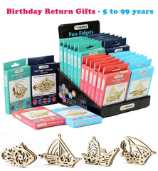 Funvention Fun Fidgets - Ships - Pack of 24 DIY Miniature Mechanical Model (Boat, Ship, Motor Boat & Submarine) Birthday Return Gifts