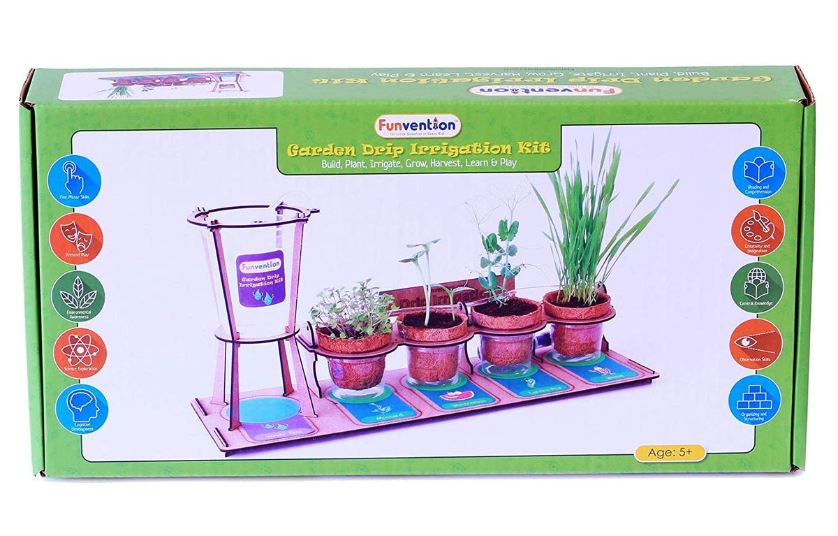 Funvention Garden Drip Irrigation Kit - Build, Plant, Grow, Harvest Water Saving Concept - STEM Learning Kit