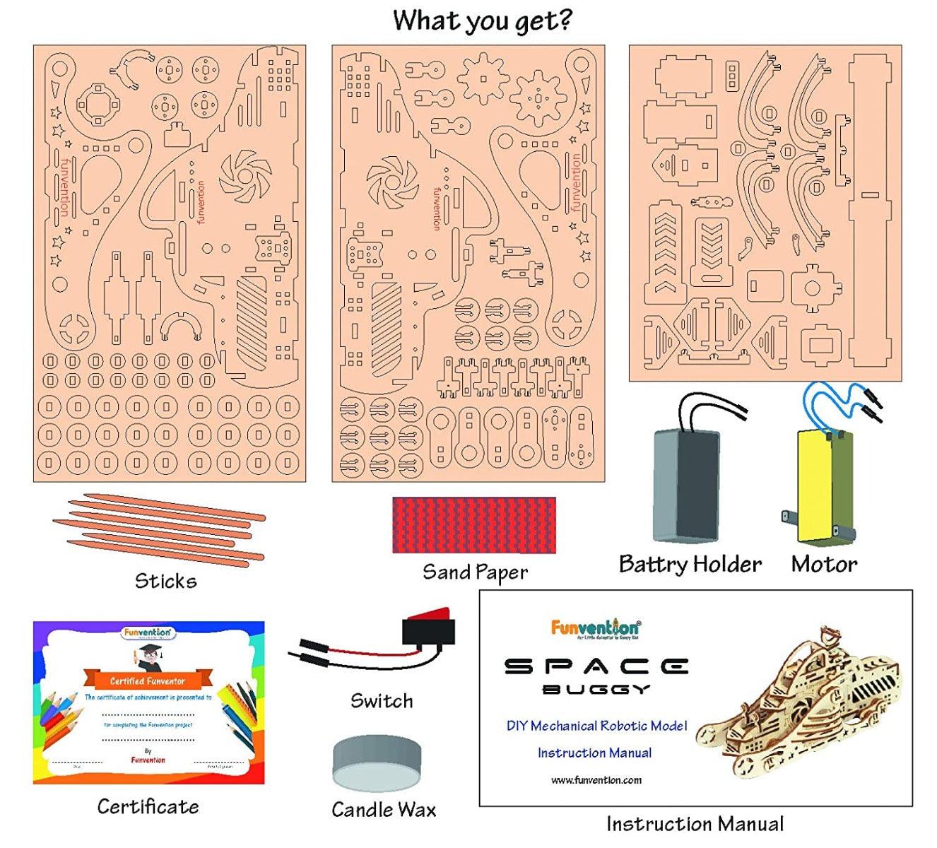 Funvention Space Buggy - DIY Walking Robotic Model - STEM Learning Kit