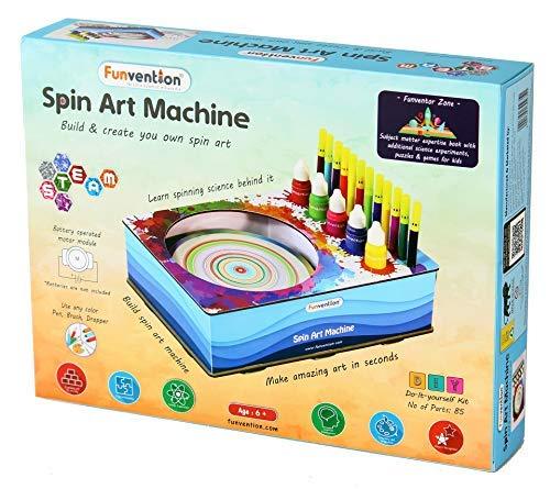 Funvention Spin Art Machine - DIY Rotating Color Drop Abstract Painting STEM Learning Kit