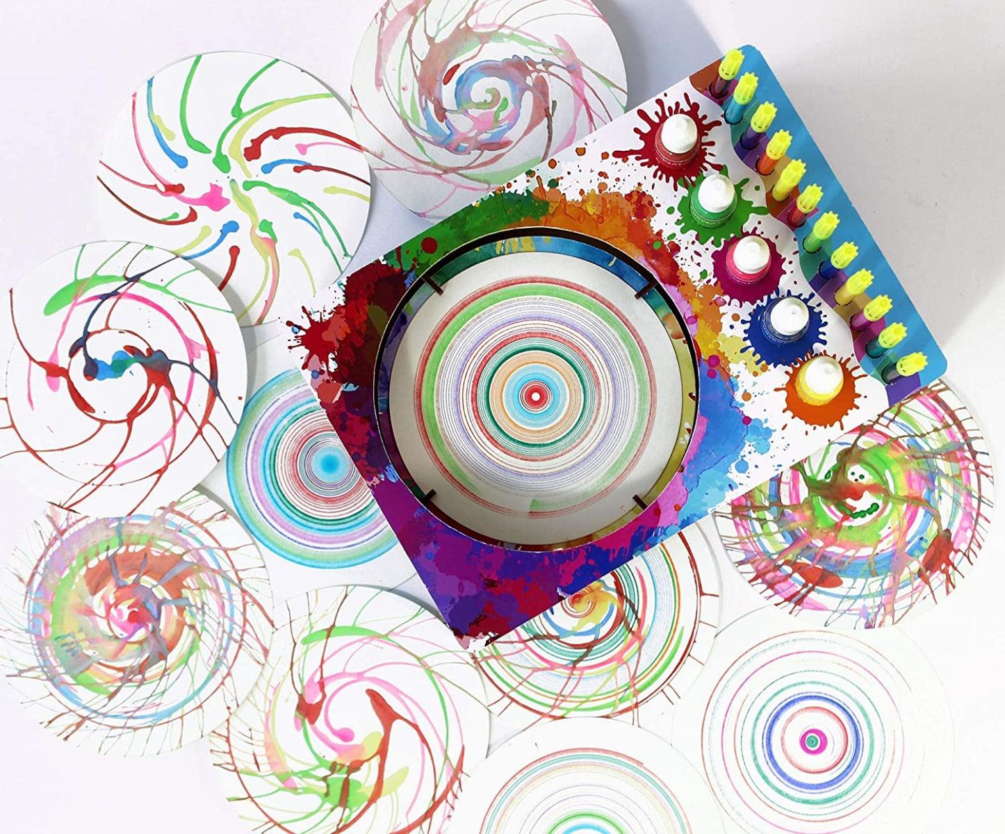 Funvention Spin Art Machine - DIY Rotating Color Drop Abstract Painting STEM Learning Kit
