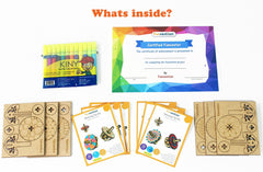 Funvention Spinning Tops (Geometric Patterns) - Set of 6 DIY Spinning Tops and Coloring Activity