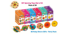 Funvention Spinning Tops (Solar System) - Pack of 24 (2 Tops Per Pack) - DIY Build & Color Spinning Tops Art & Craft Birthday Return Gifts