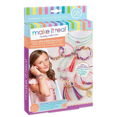 Make It Real Gold Link Suede Bracelets Multicolor