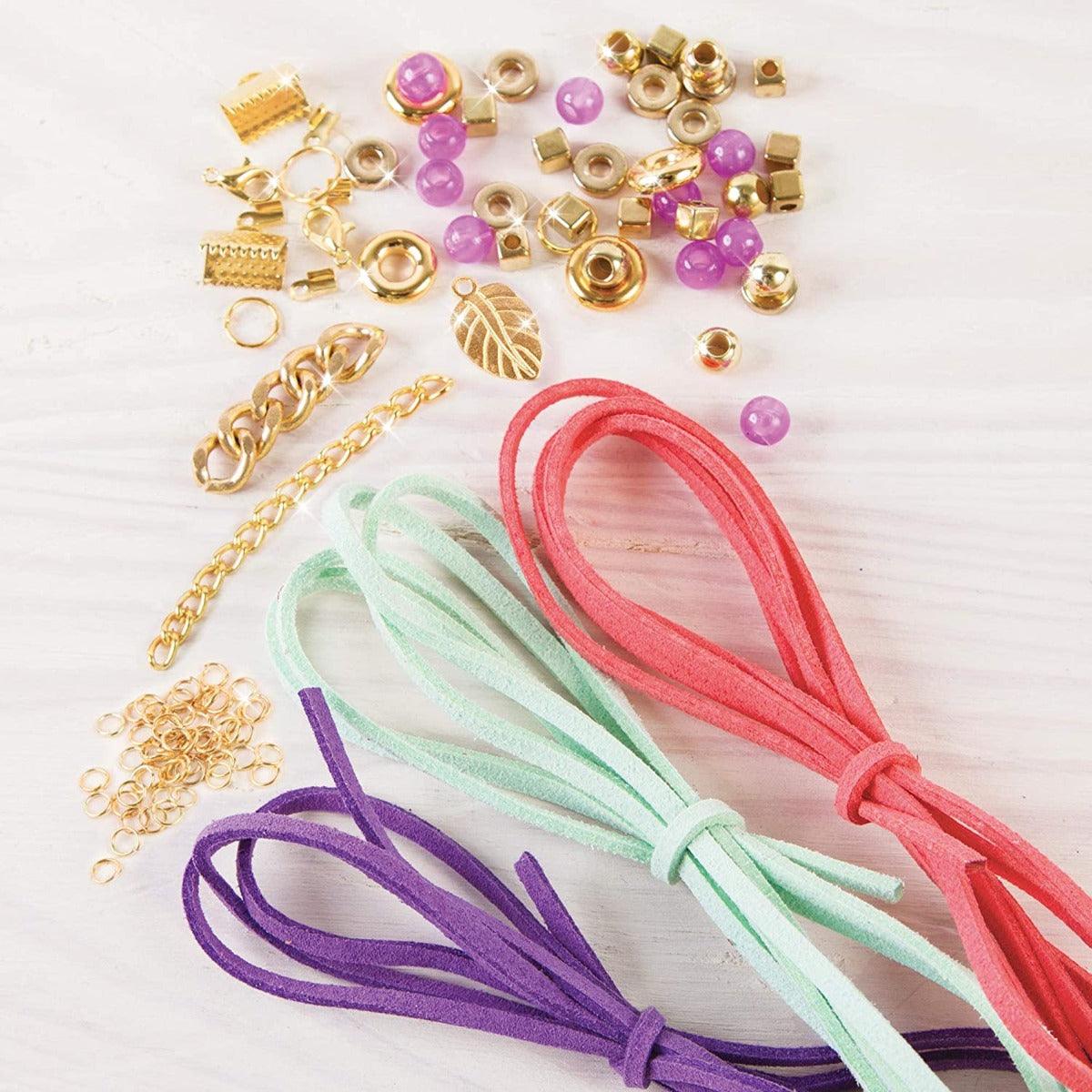 Make It Real Gold Link Suede Bracelets Multicolor