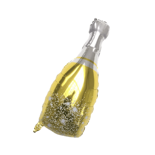 PartyCorp Cheers Wine and Champagne Bottle Foil and Rose Gold White Confetti Balloon Bouquet, Decoration Set for Birthday, Anniversary, Baby, Bridal Shower, DIY Pack of 9