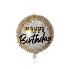 PartyCorp Happy Birthday Gold and Black Glitter Balloon Bouquet, Birthday Decoration Set for Boys, Girls and Adults, DIY Pack of 7