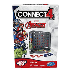 Hasbro Gaming Grab and Go Connect 4 Avengers Edition Game for Kids Ages 6 and Up