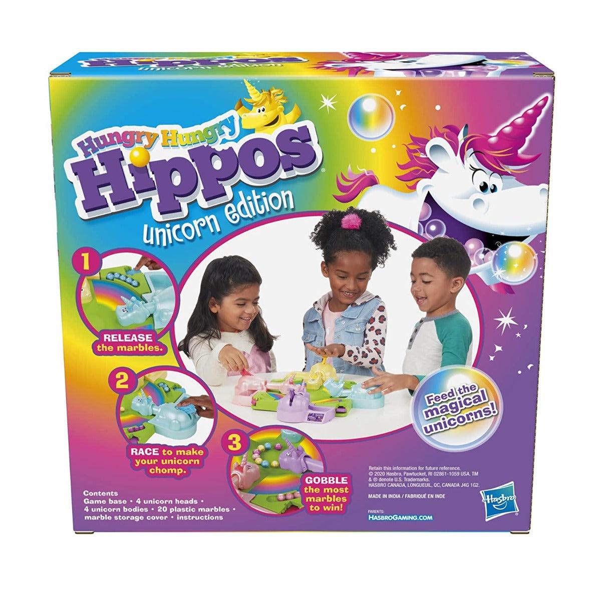 Hasbro Gaming Hungry Hungry Hippos Unicorn Edition Board Game for Kids Ages 4 and Up