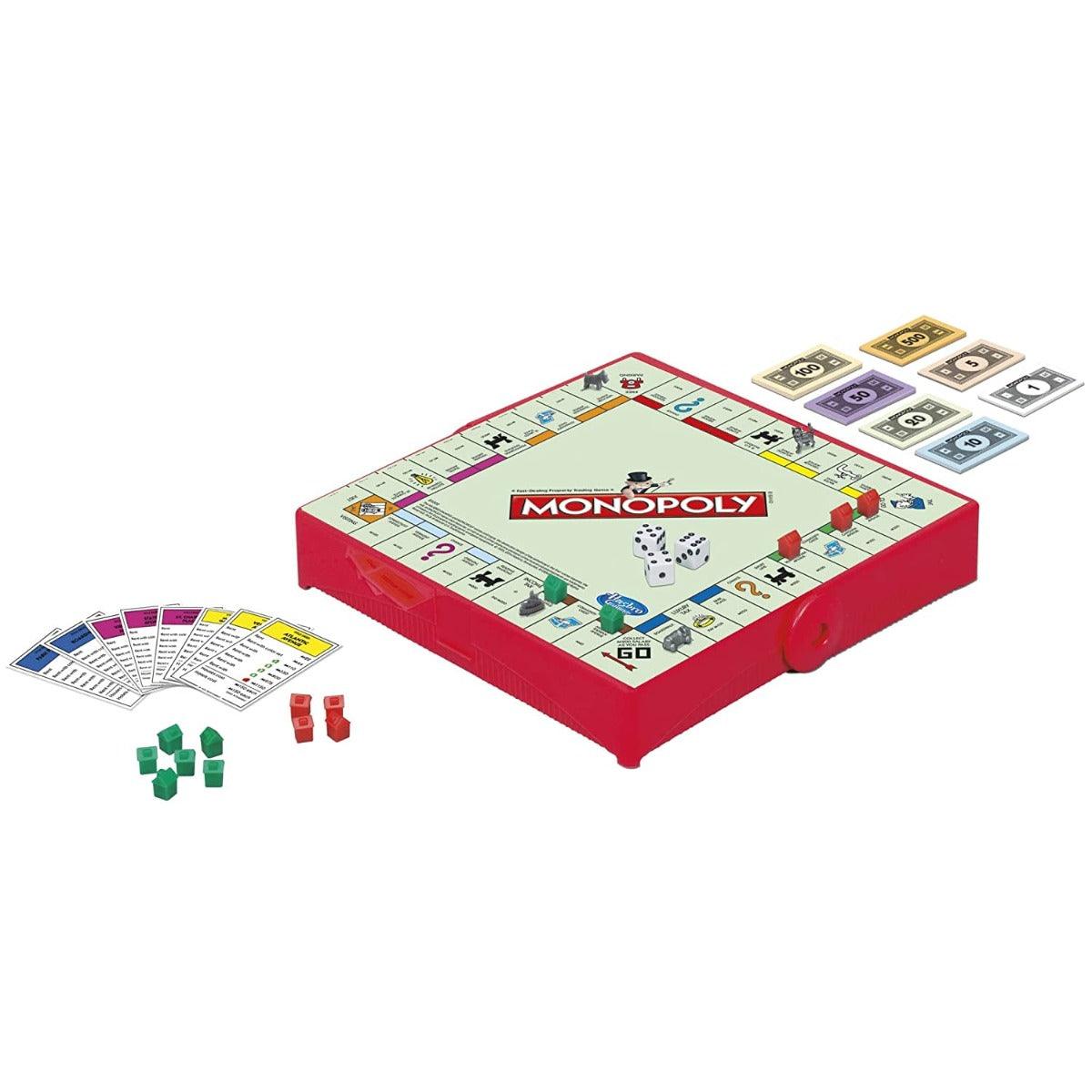 Hasbro Gaming Monopoly Grab & Go Game - Portable 4 Player Game for Ages 8 and Up