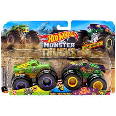 Hot Wheels Monster Trucks 1:64 Demo Doubles 2-Pk Collection, A51 Patrol Vs Test Subject