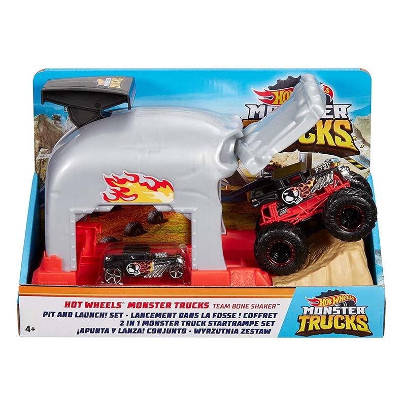 Hot Wheels Monster Trucks Bone Shaker Launcher Playset