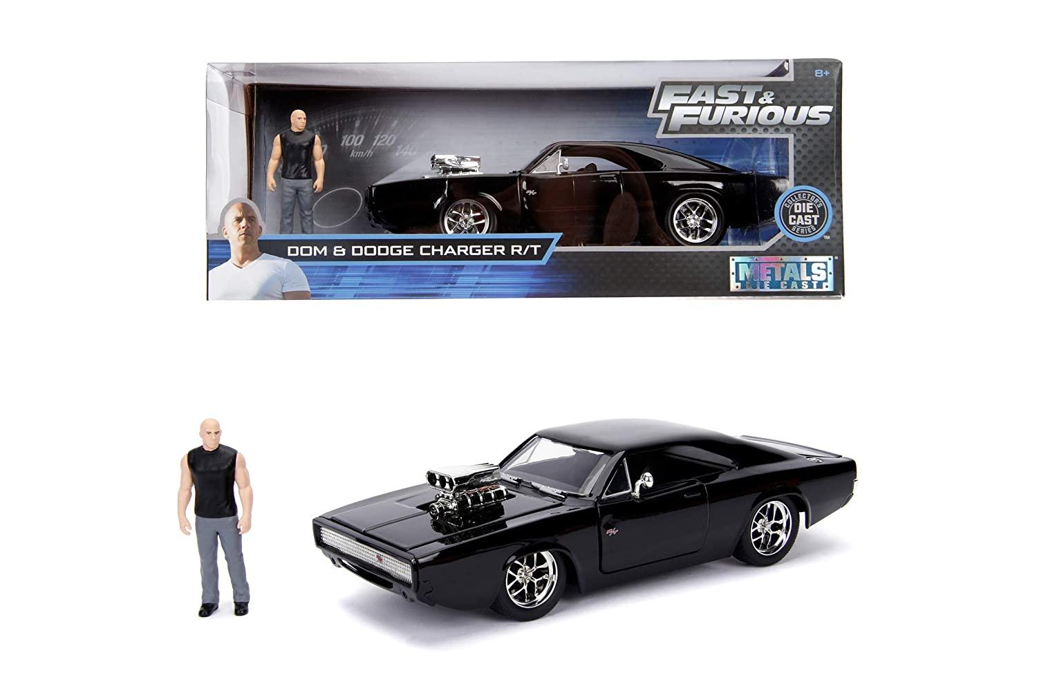Jada Fast & Furious 1:24 Scale 1970 Dodge Charger Diecast Car and Dom Toretto Diecast Figure