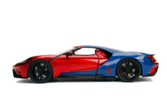Jada Toys Diecast Hollywood Rides 1.24 2017 Ford GT with Spiderman Figure
