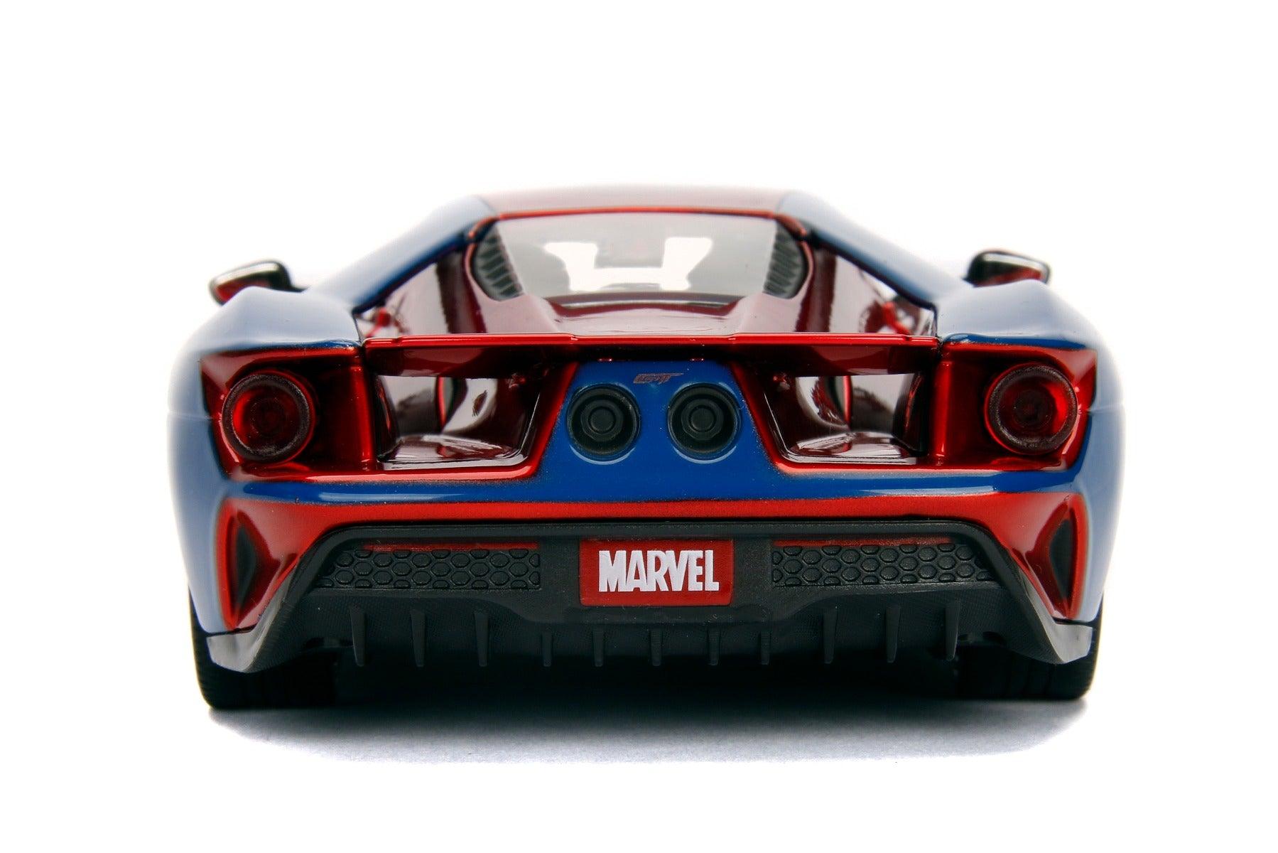 Jada Toys Diecast Hollywood Rides 1.24 2017 Ford GT with Spiderman Figure