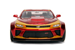 Jada Toys Diecast Hollywood Rides 1:24 2016 Chevy Camaro SS Car with Ironman Action Figure
